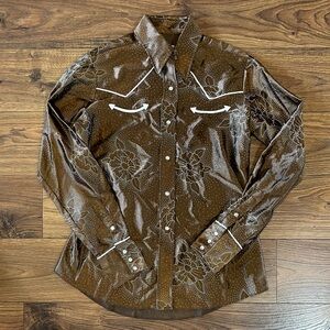 Vintage Western Trends Panhandle Slim USA Small 16/38 Pearl Snap Cowboy Rodeo